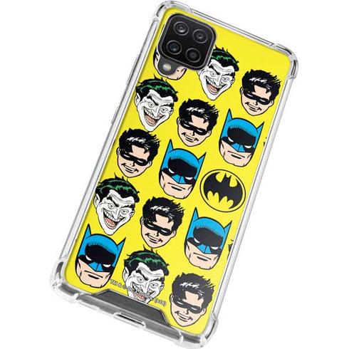 DC Comics Batman Vintage Character Pattern - Joker and Robin Galaxy A12 Clear Case