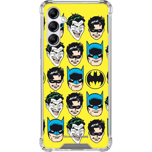 DC Comics Batman Vintage Character Pattern - Joker and Robin Galaxy A15 5G Clear Case