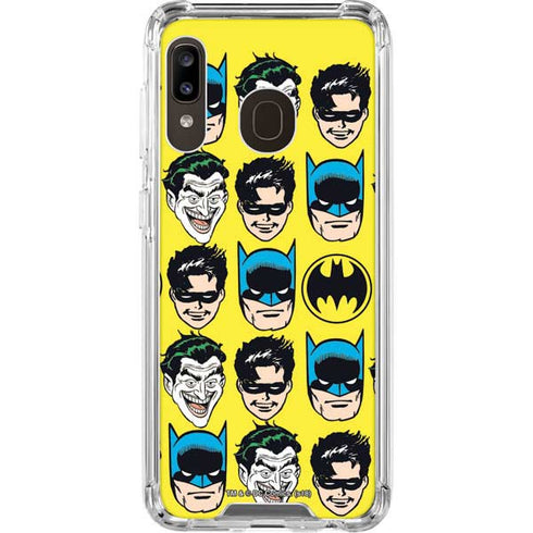 DC Comics Batman Vintage Character Pattern - Joker and Robin Galaxy A30 Clear Case