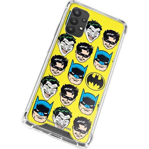 DC Comics Batman Vintage Character Pattern - Joker and Robin Galaxy A32 5G Clear Case