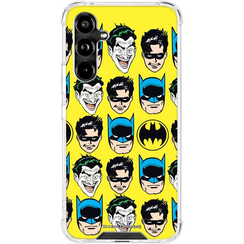 DC Comics Batman Vintage Character Pattern - Joker and Robin Galaxy A54 5G Clear Case