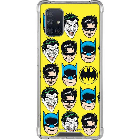 DC Comics Batman Vintage Character Pattern - Joker and Robin Galaxy A71 5G Clear Case