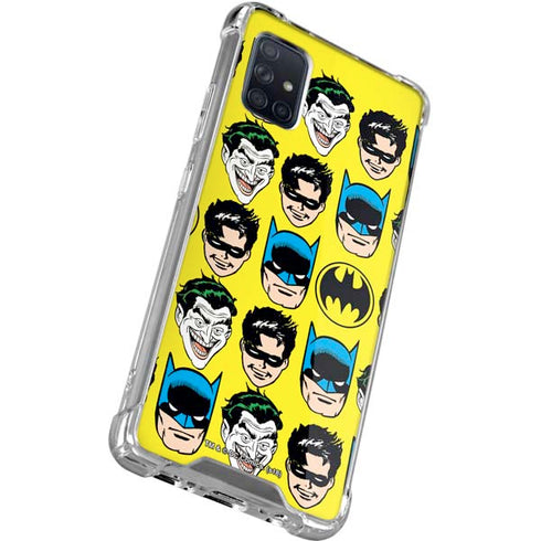 DC Comics Batman Vintage Character Pattern - Joker and Robin Galaxy A71 5G Clear Case