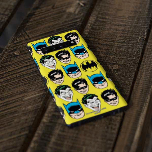 DC Comics Batman Vintage Character Pattern - Joker and Robin Galaxy S10 Plus Skin