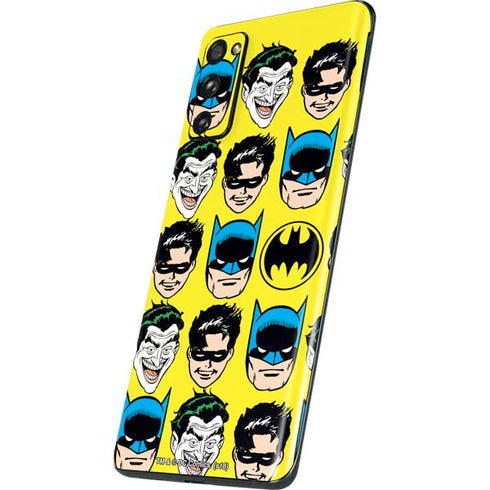 DC Comics Batman Vintage Character Pattern - Joker and Robin Galaxy S20 Fan Edition Skin