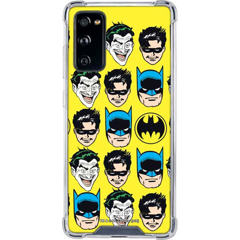 DC Comics Batman Vintage Character Pattern - Joker and Robin Galaxy S20 FE Clear Case