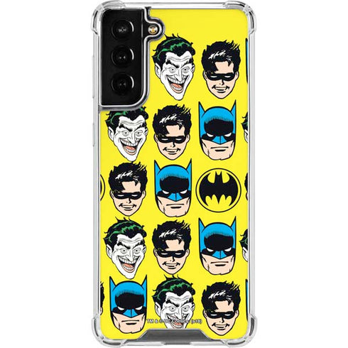DC Comics Batman Vintage Character Pattern - Joker and Robin Galaxy S21 FE Clear Case