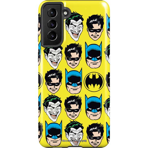 DC Comics Batman Vintage Character Pattern - Joker and Robin Galaxy S21 FE Pro Case