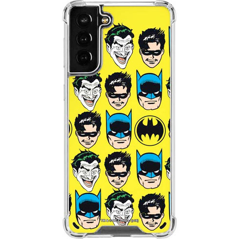 DC Comics Batman Vintage Character Pattern - Joker and Robin Galaxy S21 Plus 5G Clear Case