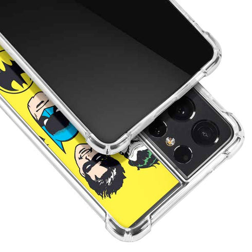DC Comics Batman Vintage Character Pattern - Joker and Robin Galaxy S21 Ultra 5G Clear Case
