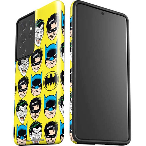 DC Comics Batman Vintage Character Pattern - Joker and Robin Galaxy S21 Ultra 5G Pro Case