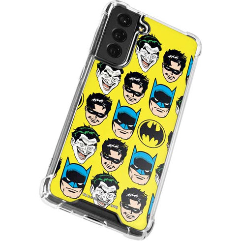 DC Comics Batman Vintage Character Pattern - Joker and Robin Galaxy S22 Clear Case