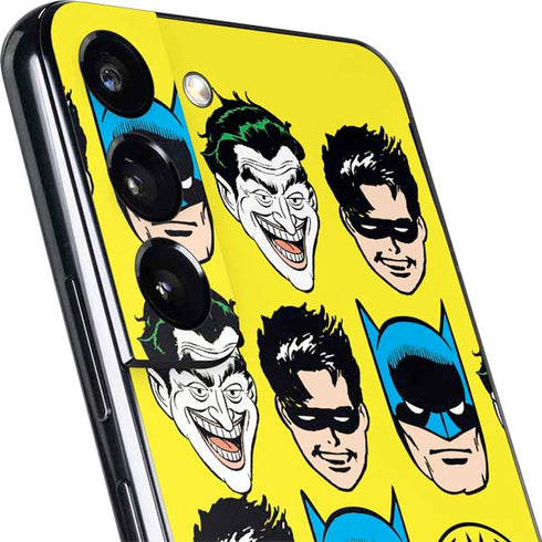 DC Comics Batman Vintage Character Pattern - Joker and Robin Galaxy S22 Skin
