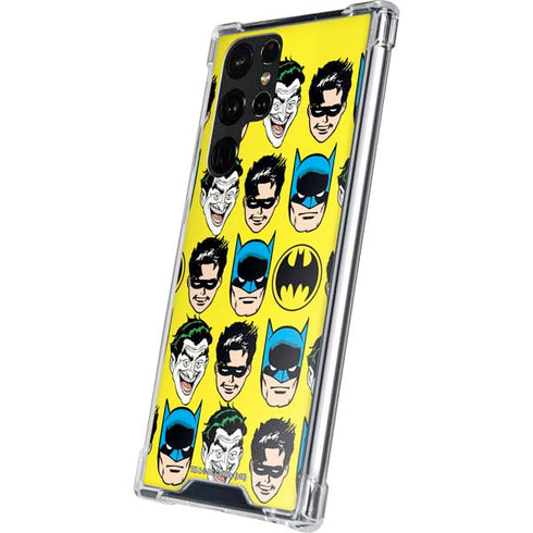 DC Comics Batman Vintage Character Pattern - Joker and Robin Galaxy S22 Ultra Clear Case