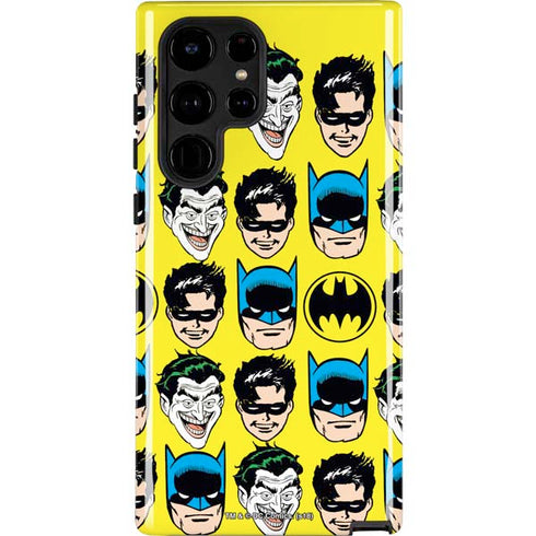 DC Comics Batman Vintage Character Pattern - Joker and Robin Galaxy S22 Ultra Pro Case