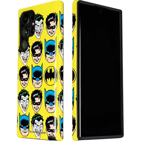 DC Comics Batman Vintage Character Pattern - Joker and Robin Galaxy S22 Ultra Pro Case