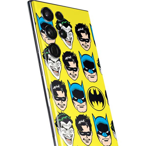 DC Comics Batman Vintage Character Pattern - Joker and Robin Galaxy S22 Ultra Skin