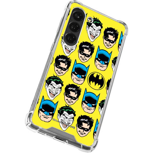 DC Comics Batman Vintage Character Pattern - Joker and Robin Galaxy S23 Clear Case