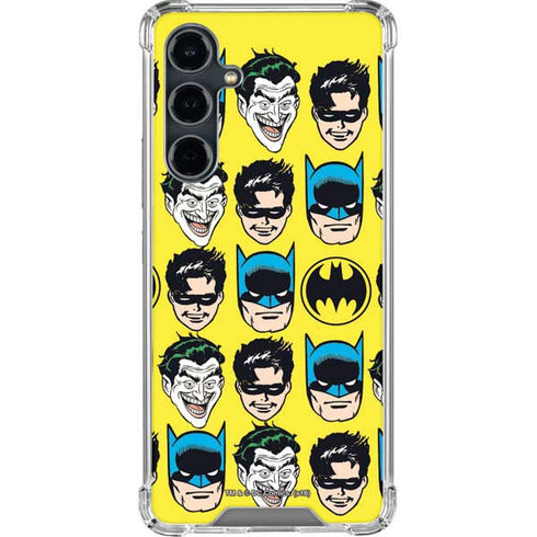 DC Comics Batman Vintage Character Pattern - Joker and Robin Galaxy S23 FE Clear Case