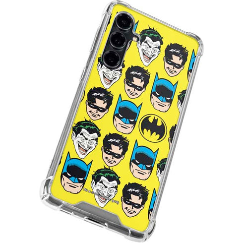 DC Comics Batman Vintage Character Pattern - Joker and Robin Galaxy S23 FE Clear Case