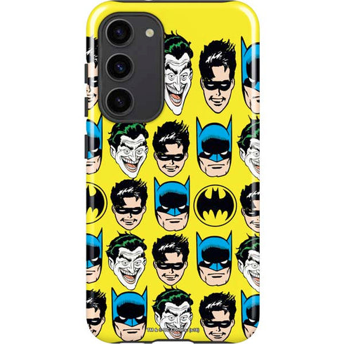 DC Comics Batman Vintage Character Pattern - Joker and Robin Galaxy S23 Plus Pro Case