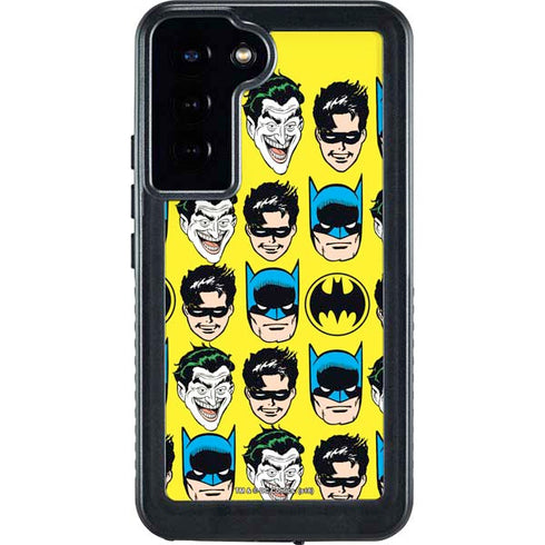 DC Comics Batman Vintage Character Pattern - Joker and Robin Galaxy S23 Plus Waterproof Case