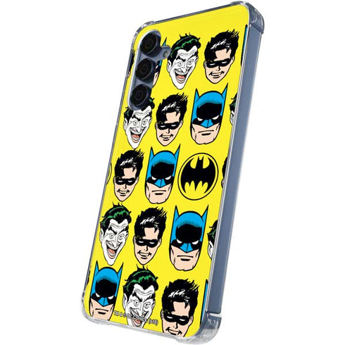 DC Comics Batman Vintage Character Pattern - Joker and Robin Galaxy S24 Clear Case