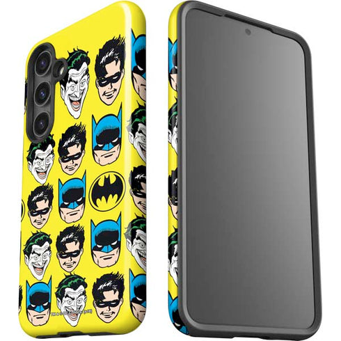DC Comics Batman Vintage Character Pattern - Joker and Robin Galaxy S24 Impact Case