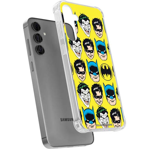 DC Comics Batman Vintage Character Pattern - Joker and Robin Galaxy S24 Plus Clear Case