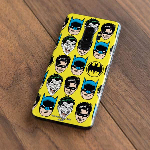 DC Comics Batman Vintage Character Pattern - Joker and Robin Galaxy S9 Plus Skin