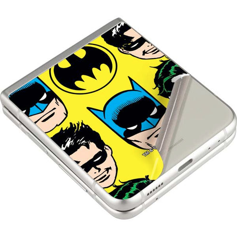 DC Comics Batman Vintage Character Pattern - Joker and Robin Galaxy Z Flip3 5G Skin