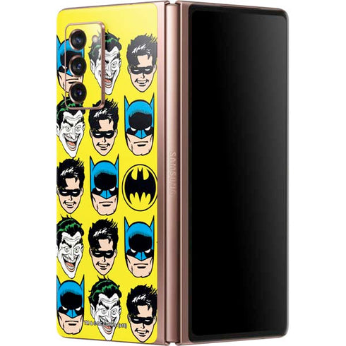 DC Comics Batman Vintage Character Pattern - Joker and Robin Galaxy Z Fold2 5G Skin