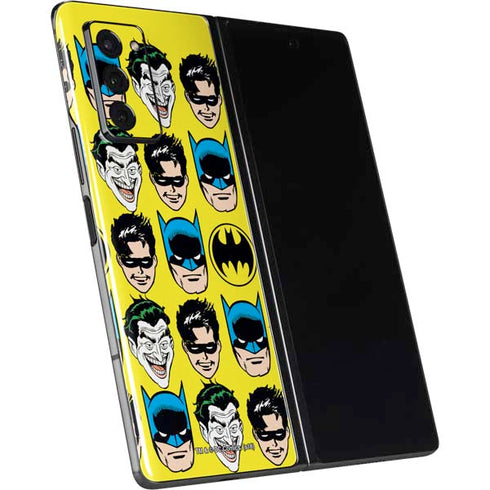 DC Comics Batman Vintage Character Pattern - Joker and Robin Galaxy Z Fold2 5G Skin