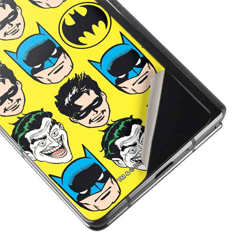 DC Comics Batman Vintage Character Pattern - Joker and Robin Galaxy Z Fold2 5G Skin