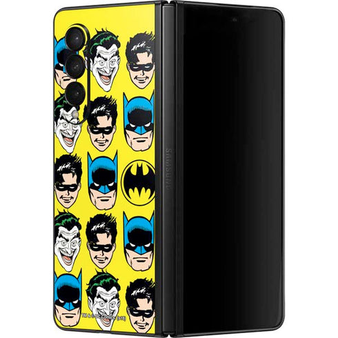 DC Comics Batman Vintage Character Pattern - Joker and Robin Galaxy Z Fold3 5G Skin