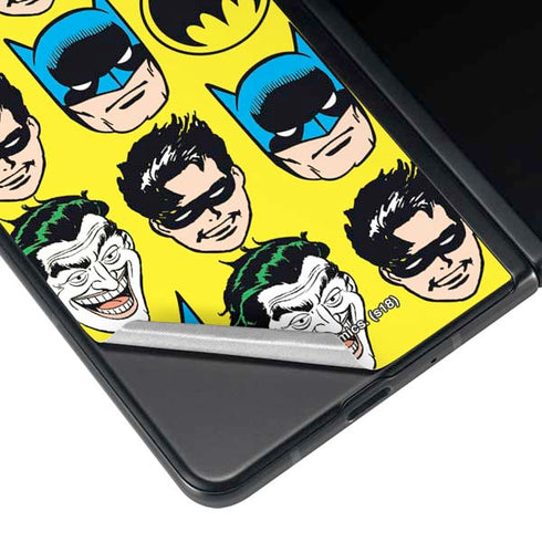 DC Comics Batman Vintage Character Pattern - Joker and Robin Galaxy Z Fold4 5G Skin