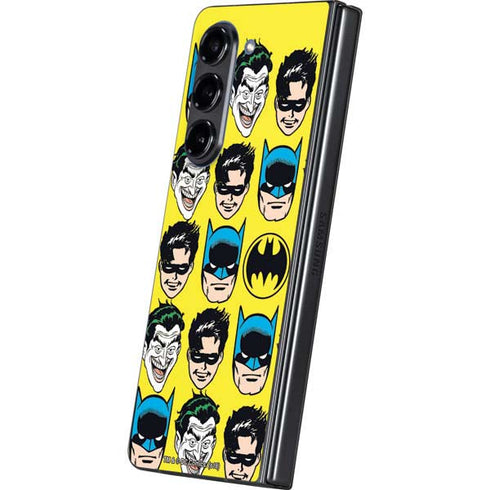 DC Comics Batman Vintage Character Pattern - Joker and Robin Galaxy Z Fold5 5G Skin