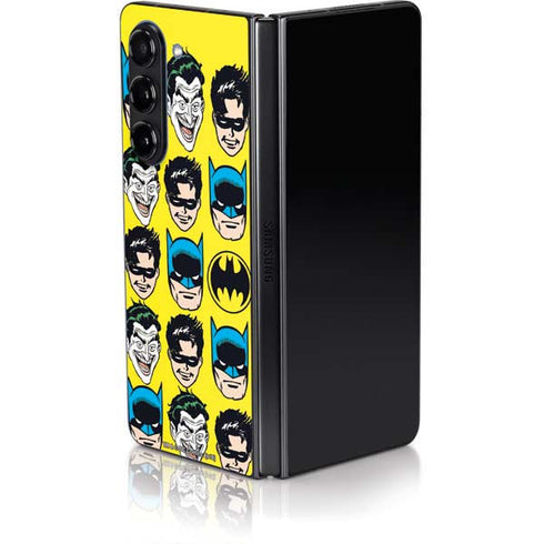 DC Comics Batman Vintage Character Pattern - Joker and Robin Galaxy Z Fold5 5G Skin
