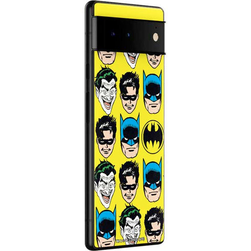 DC Comics Batman Vintage Character Pattern - Joker and Robin Google Pixel 6 Pro Skin
