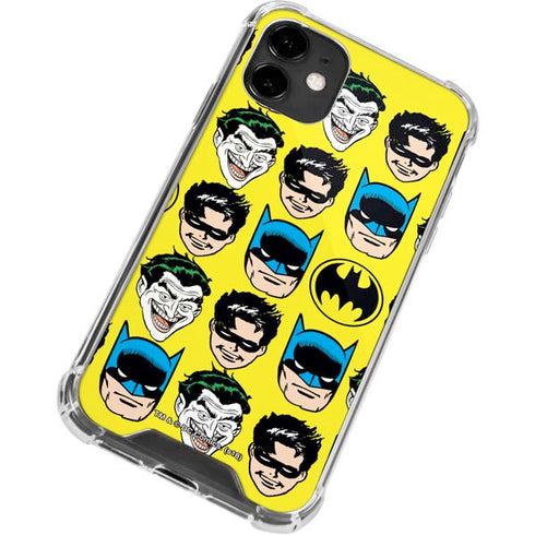 DC Comics Batman Vintage Character Pattern - Joker and Robin iPhone 12 Clear Case