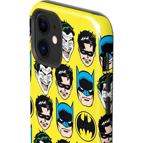 DC Comics Batman Vintage Character Pattern - Joker and Robin iPhone 12 Impact Case