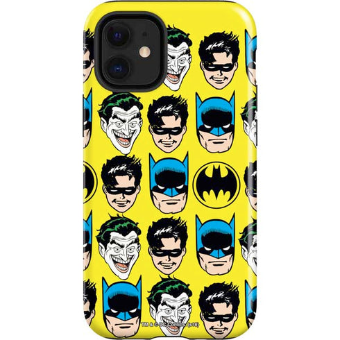 DC Comics Batman Vintage Character Pattern - Joker and Robin iPhone 12 Mini Impact Case