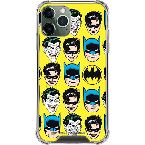 DC Comics Batman Vintage Character Pattern - Joker and Robin iPhone 12 Pro Clear Case