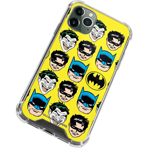 DC Comics Batman Vintage Character Pattern - Joker and Robin iPhone 12 Pro Clear Case