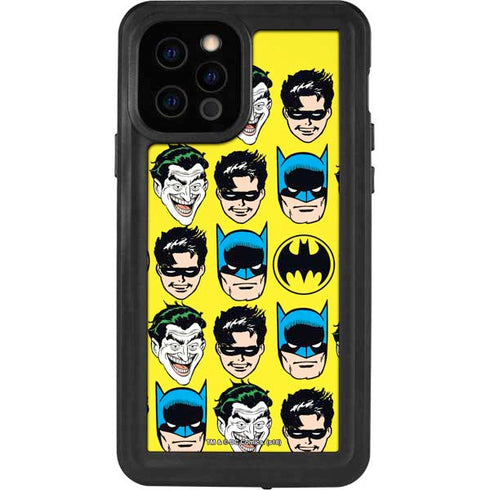 DC Comics Batman Vintage Character Pattern - Joker and Robin iPhone 12 Pro Waterproof Case