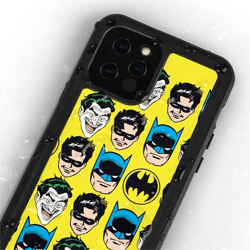DC Comics Batman Vintage Character Pattern - Joker and Robin iPhone 12 Pro Waterproof Case