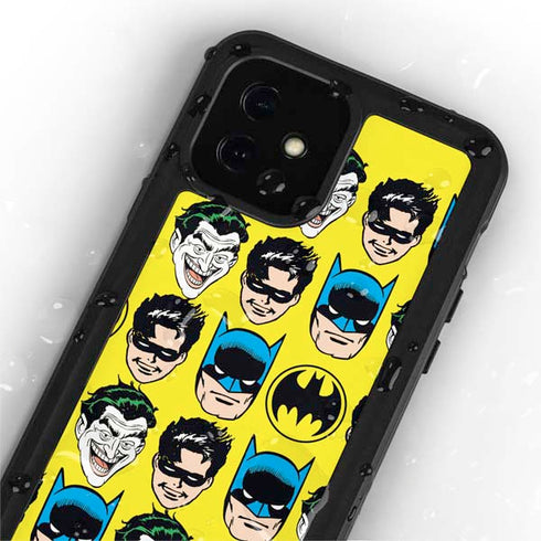 DC Comics Batman Vintage Character Pattern - Joker and Robin iPhone 12 Waterproof Case