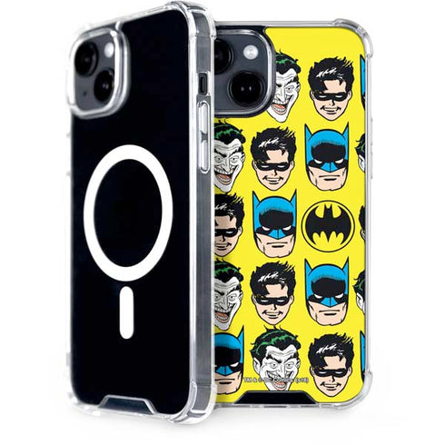 DC Comics Batman Vintage Character Pattern - Joker and Robin iPhone 13 MagSafe Case