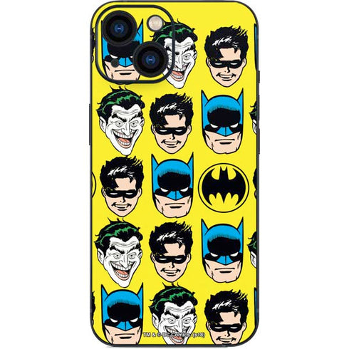 DC Comics Batman Vintage Character Pattern - Joker and Robin iPhone 13 Mini Skin