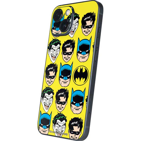 DC Comics Batman Vintage Character Pattern - Joker and Robin iPhone 13 Mini Skin